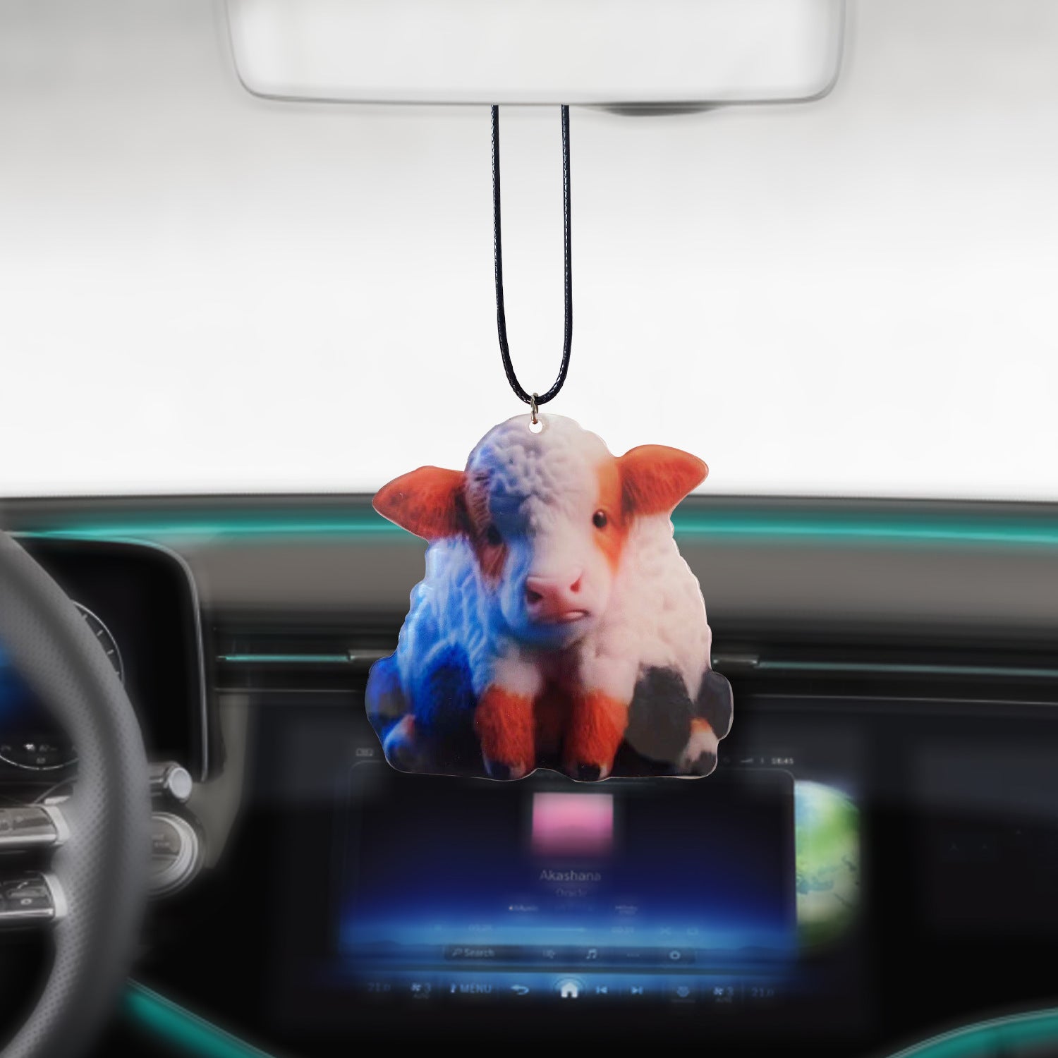 Wholesale Cartoon Highland Cattle Decorative Acrylic Flat Pendant